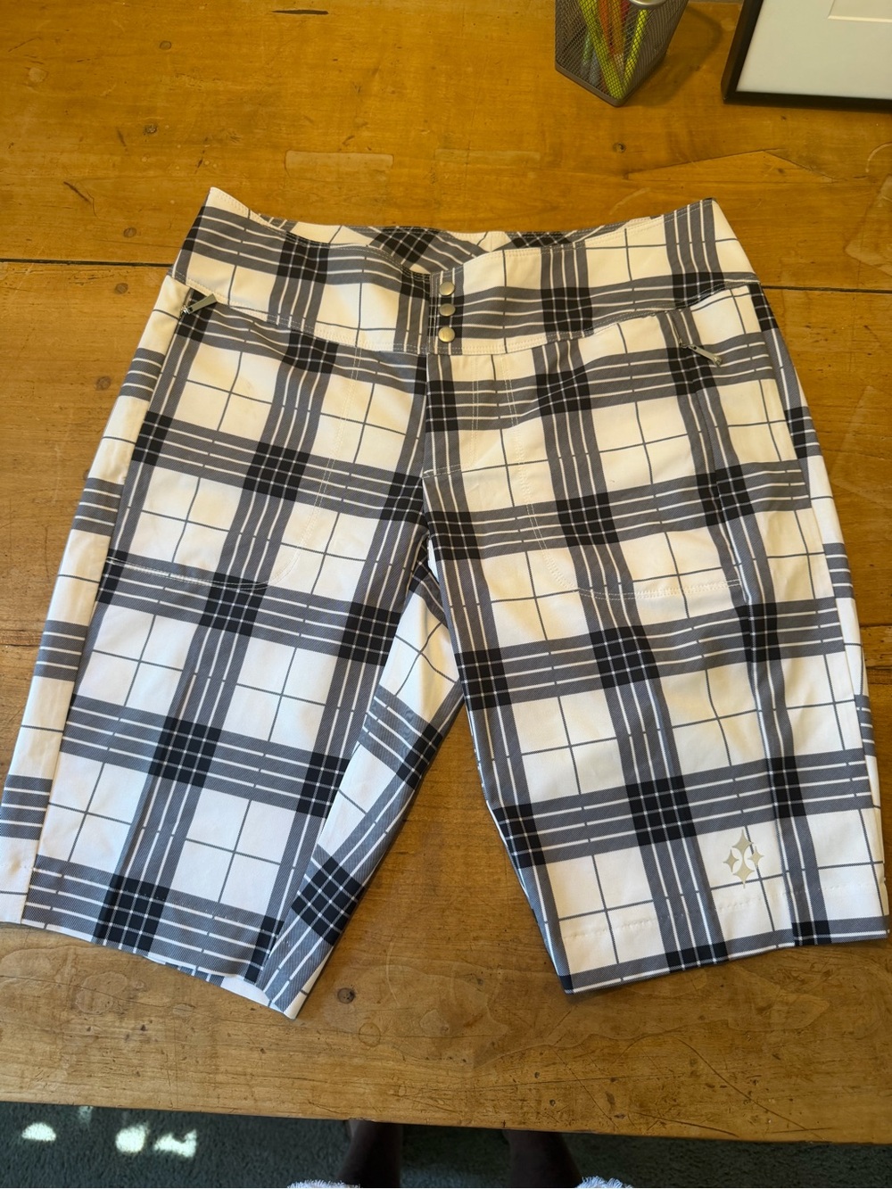 Jofit Black, White and Pink Logo Golf Shorts